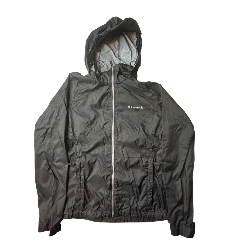 Columbia Windbreaker Womens S Black WL0127 Switchback Rain Jacket Hooded Zip